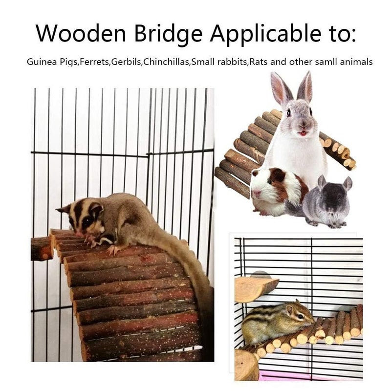 Hamiledyi Bunny Extra Large Ladder, 11.8 in X 20 in Wooden DIY Toy Rodents Chewing & Climbing Bridge Chinchillas Cage Tunnel/Hideout/Hut/Ramp/Divider for Small Animal Guinea Pig - Image 3